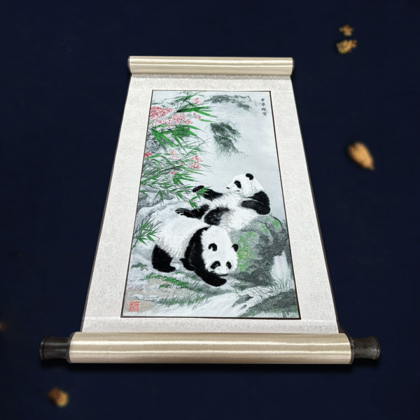 蜀锦蜀绣苏绣刺绣非遗熊猫纪念品卷轴中国风特色礼品送老外出国 - Image 3