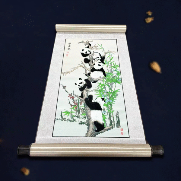 蜀锦蜀绣苏绣刺绣非遗熊猫纪念品卷轴中国风特色礼品送老外出国 - Image 2