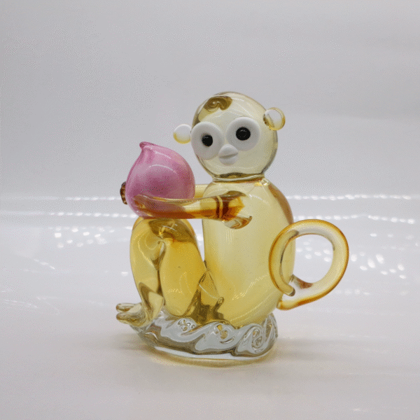博山琉璃猴 琉璃猴子手工艺品 洒金琉璃工艺摆件 生肖猴 琉璃猴子 - Image 3